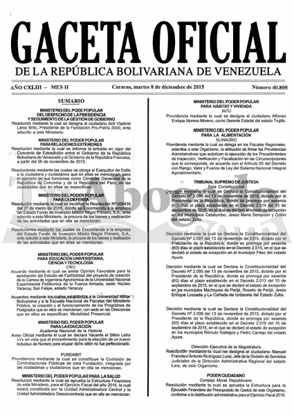 Gaceta Oficial 40805 del 08 diciembre 2015 https:/... 1 CV5nAWkWUAInsvs
