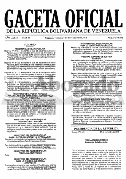Gaceta Oficial 40798 del 27 noviembre 2015 https:/... 1 CVLLBhMUkAAyor2