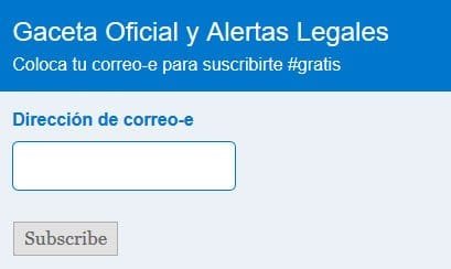 Suscribete ya ! y recibe la Gaceta Oficial y Alert... 1 Ci7tEM2WkAAnPU7