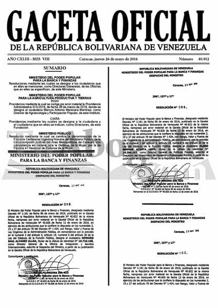 Gaceta Oficial 40912 del 26 mayo 2016 #GacetaOfic... 6 ClE256lWkAE1enY