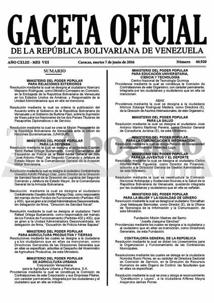 #Descarga la @GacetaOficial del 7 junio 2016 http... 2 CmZLyZ9W8AAB10S