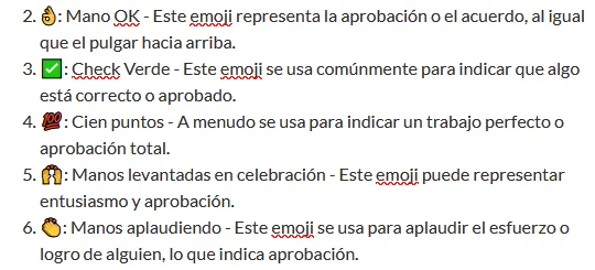 Lista de emojis de aprobación y posible significado 1 Lista de emojis de aprobación y posible significado