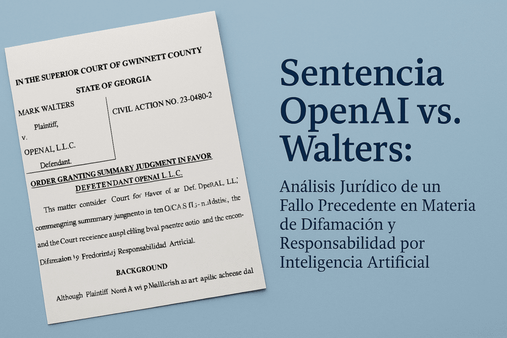 Análisis Crítico de la Sentencia en el caso Mark Walters v. OpenAI, L.L.C. 1 Análisis Crítico de la Sentencia en el caso Mark Walters v. OpenAI, L.L.C.