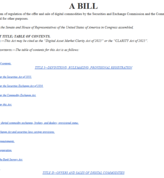 CLARITY Act (Ley de Claridad del Mercado de Activos Digitales de 2025) EEUU