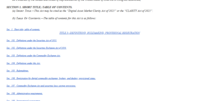 CLARITY Act (Ley de Claridad del Mercado de Activos Digitales de 2025) EEUU 4 CLARITY Act (Ley de Claridad del Mercado de Activos Digitales de 2025) EEUU