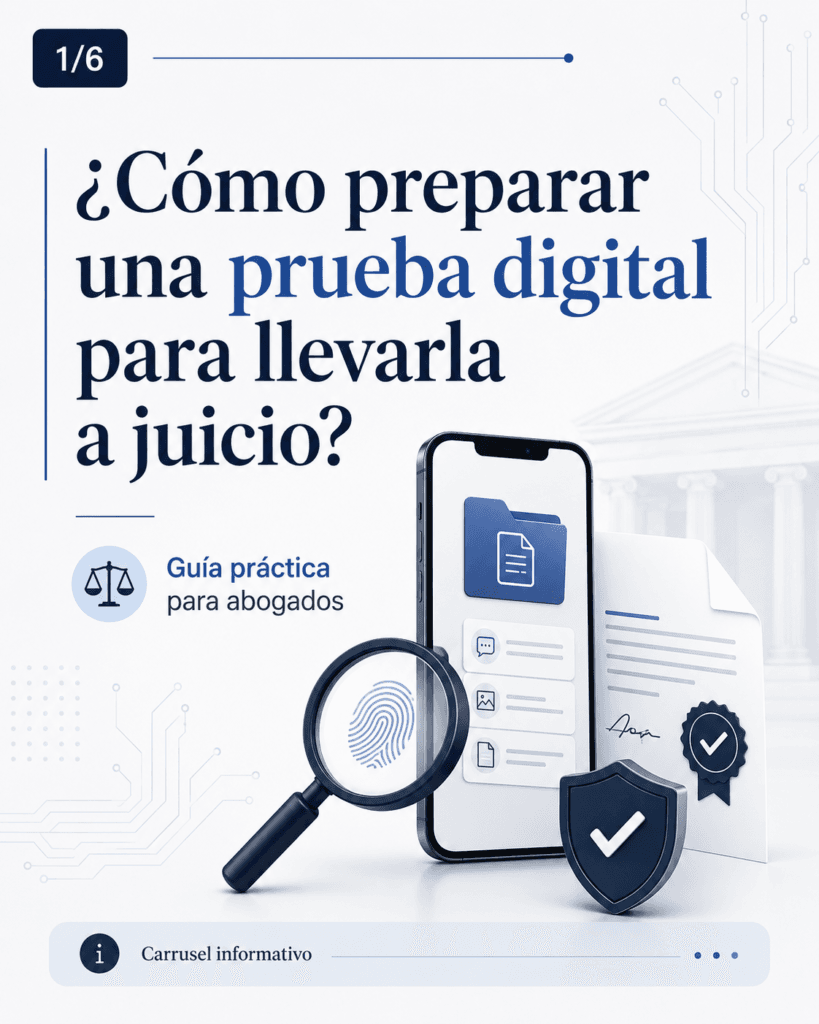 Preanálisis y preparación de pruebas digitales para su incorporación en procesos judiciales