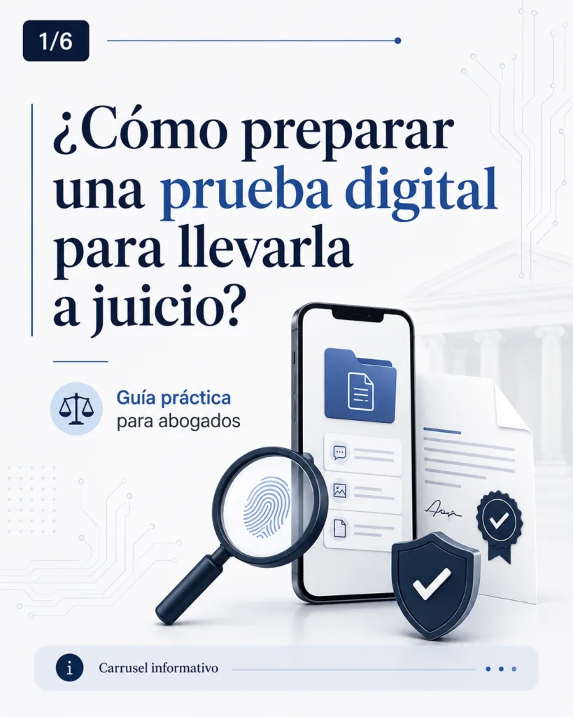 Preanálisis y preparación de pruebas digitales para su incorporación en procesos judiciales